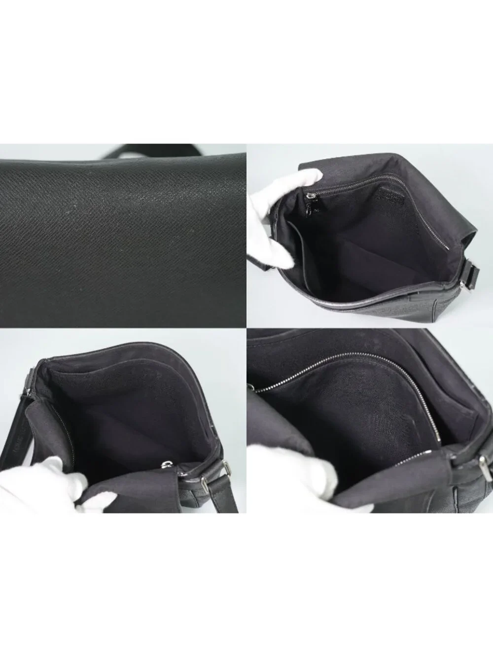 Louis Vuitton LV PM Taiga Leather Shoulder Bag Ardoise Black Second